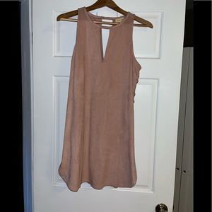 Black swan faux suede dress